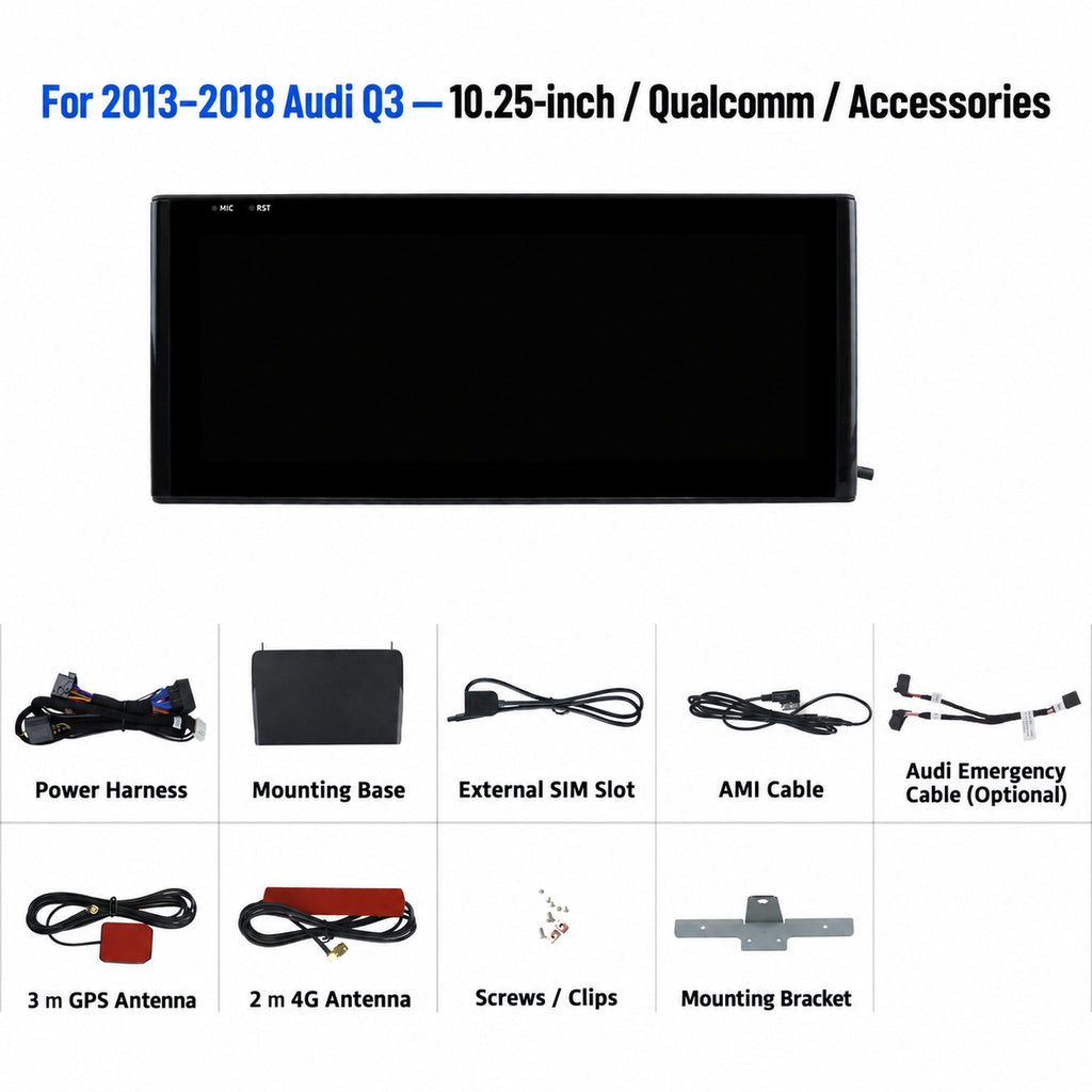 Navigation display and accessories — English product illustration
