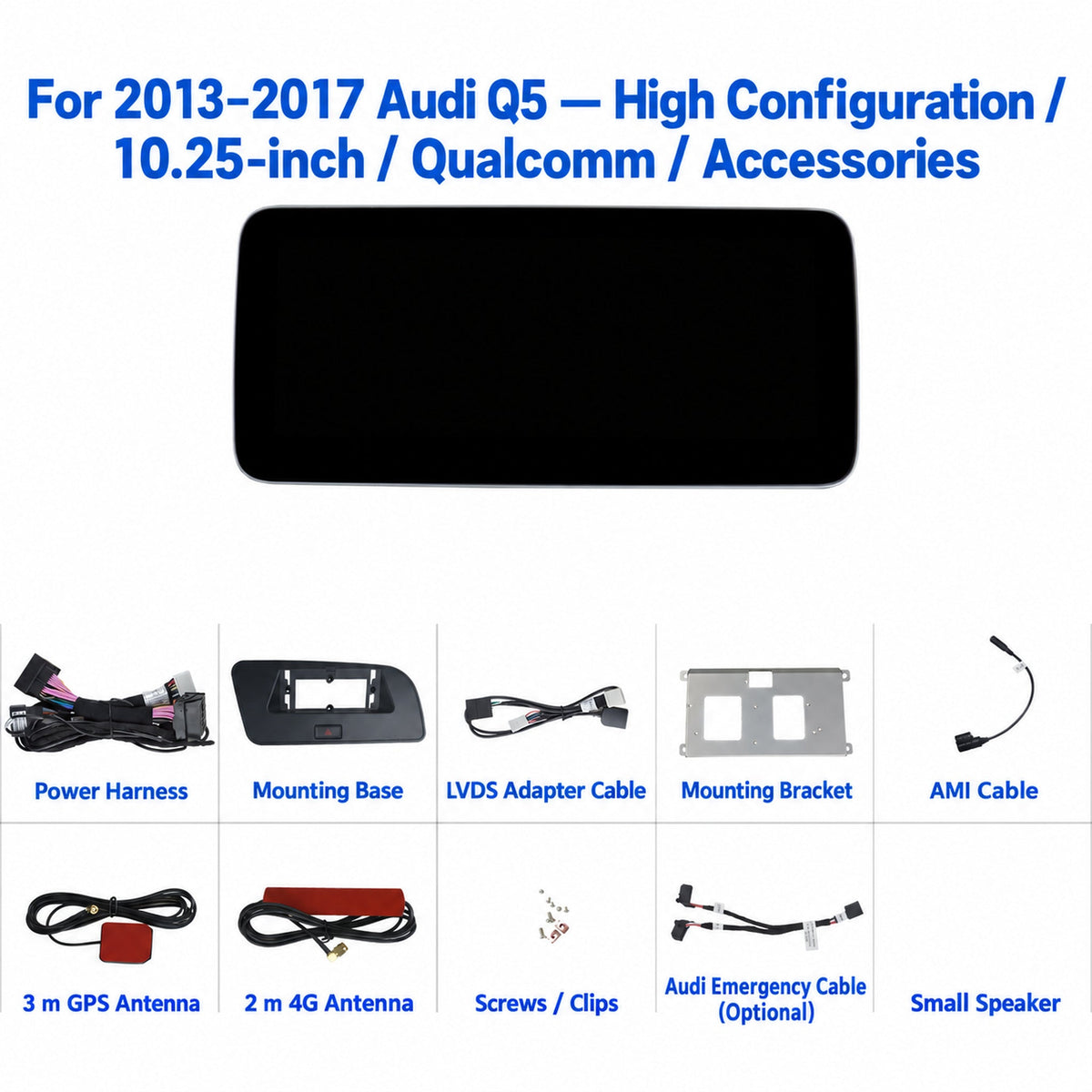 Navigation display and accessories — English product illustration