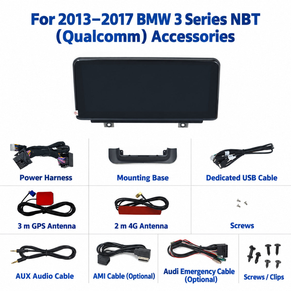 Navigation display and accessories — English product illustration