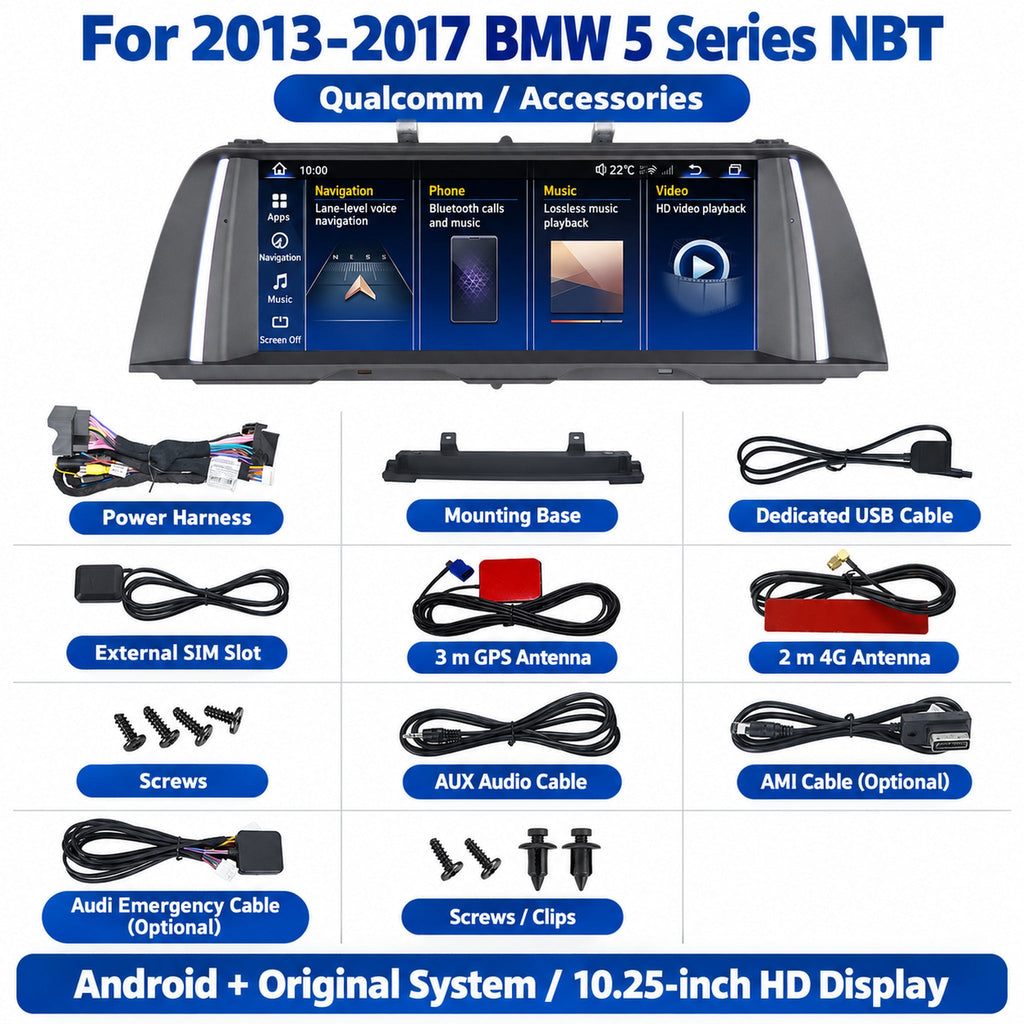 Navigation display and accessories — English product illustration