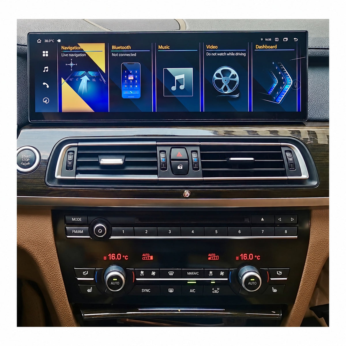 Vehicle navigation display — English interface illustration
