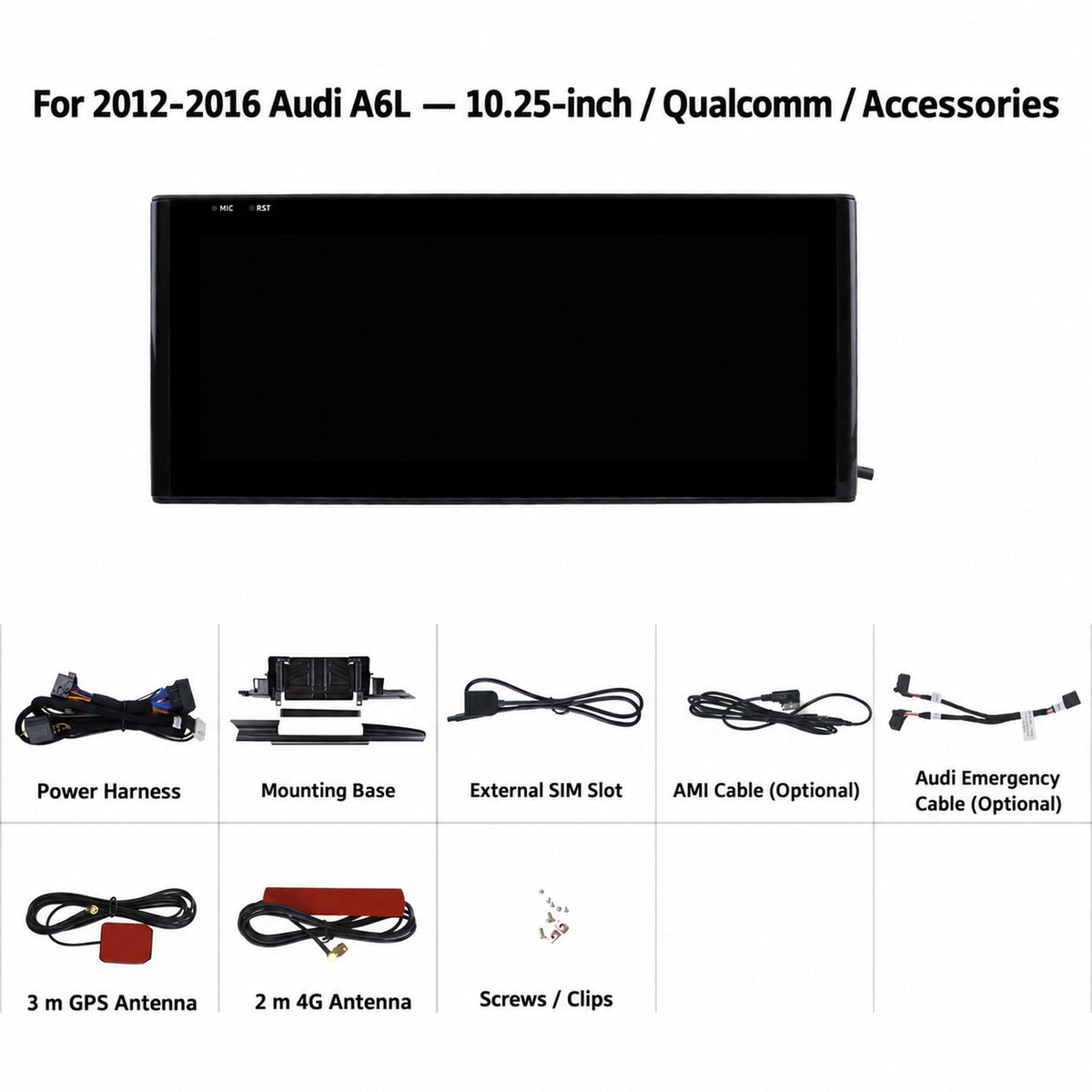 Navigation display and accessories — English product illustration
